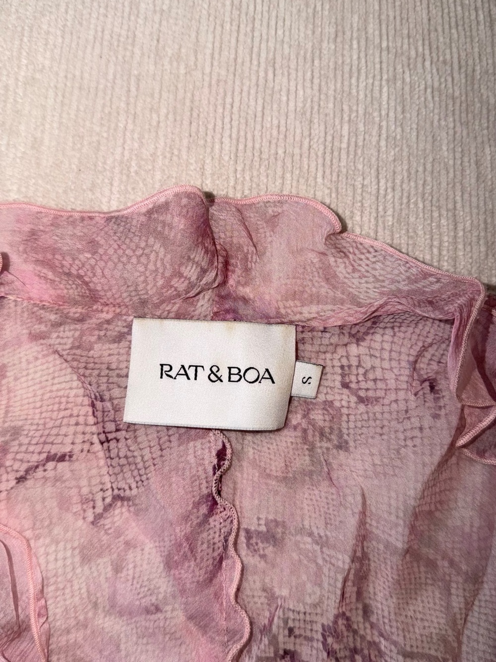Rat & Boa Cobra SET Pink Sheer Lace Tie-Front Top and Skirt Small Medium Dress - Picture 11 of 11